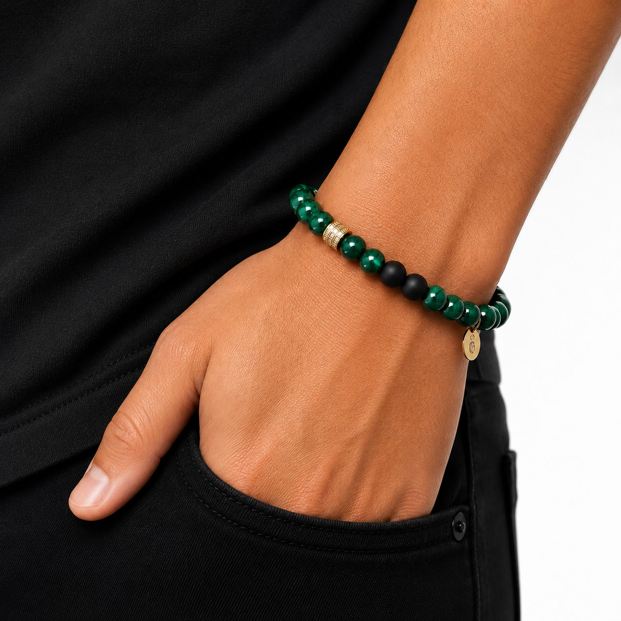 Bracciale elastico in argento dorato - Reiko