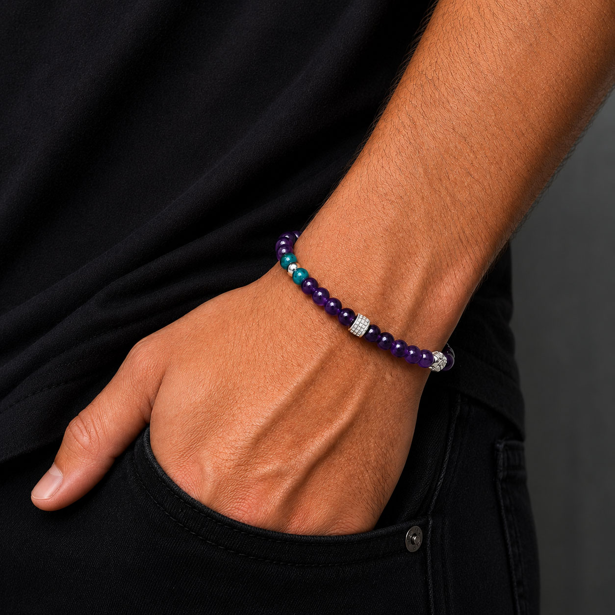 Bracciale elastico  in argento dorato - Reiko