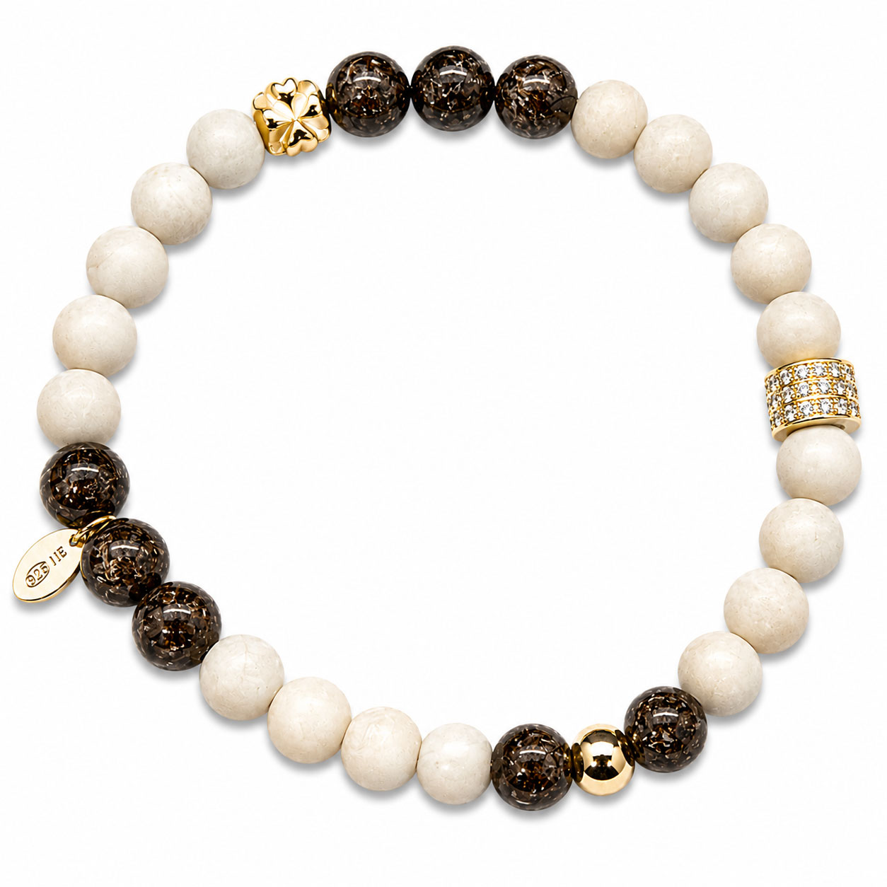 Bracciale elastico in argento dorato - Reiko