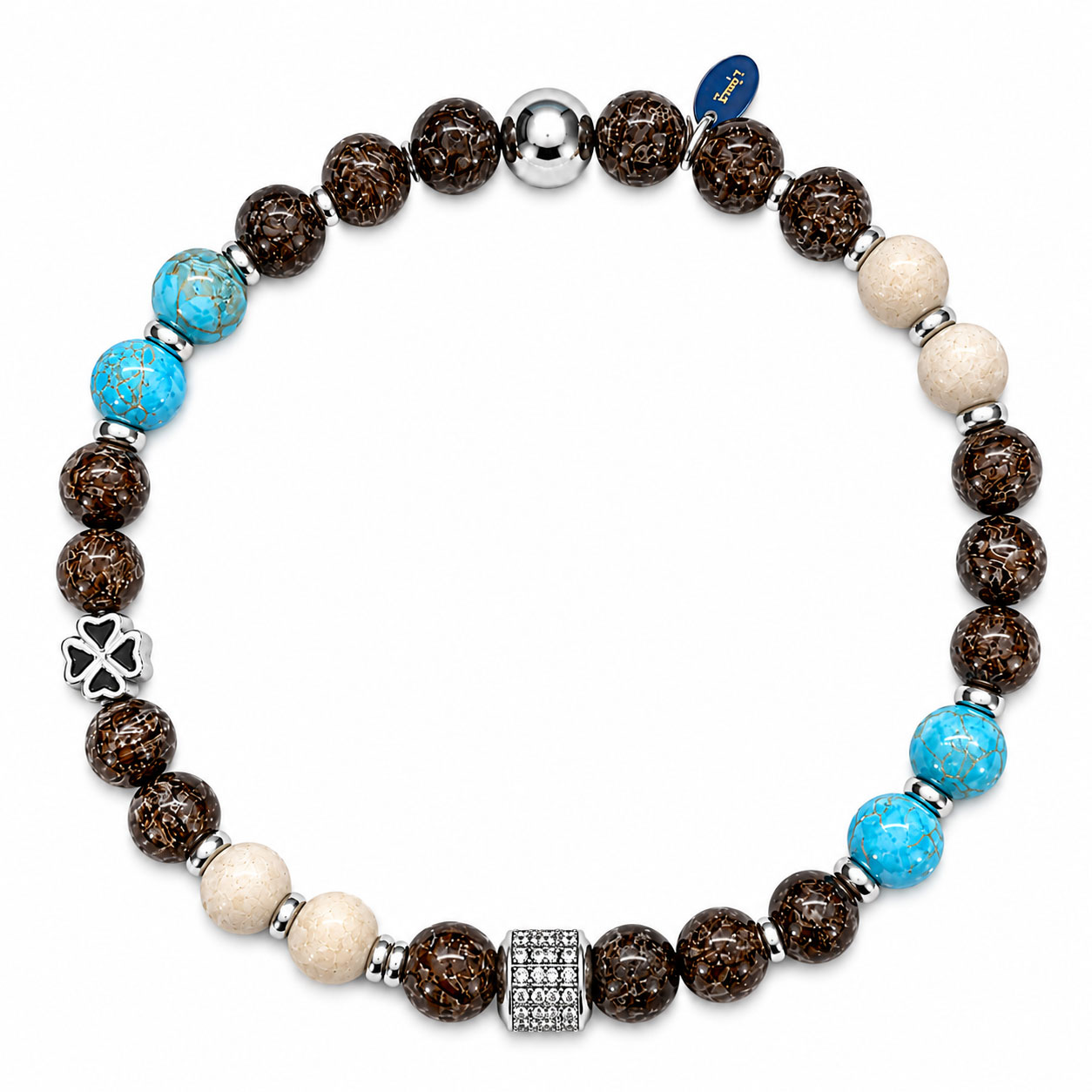 Bracciale in argento rodiato bianco - Reiko
