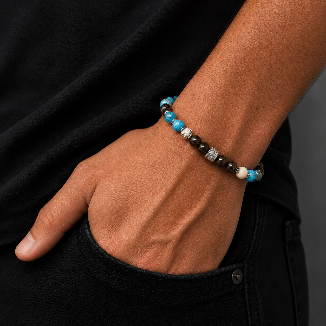 Bracciale in argento rodiato bianco - Reiko