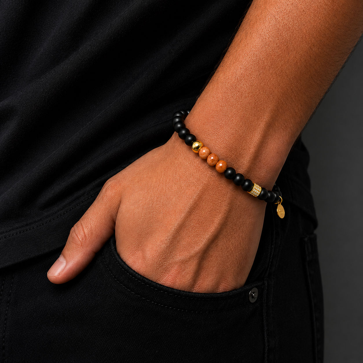 Bracciale elastico in argento  dorato - Reiko