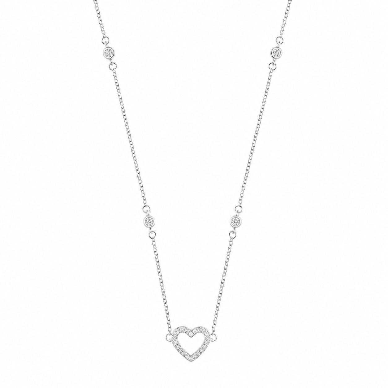 Collana Argento con Cuore in Zirconi - I gioielli di Sofia